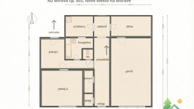 Prodej dvougeneračního rodinného domu s garáží – Nové Město na Moravě